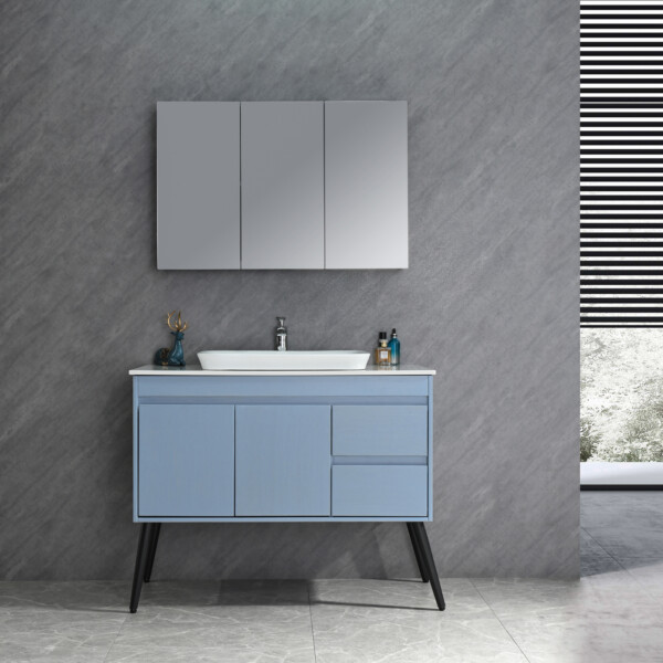 13Casa Oslo V01 Set Mobile Bagno con Specchio, 80 x 45 x 64 cm, Avana :  : Casa e cucina